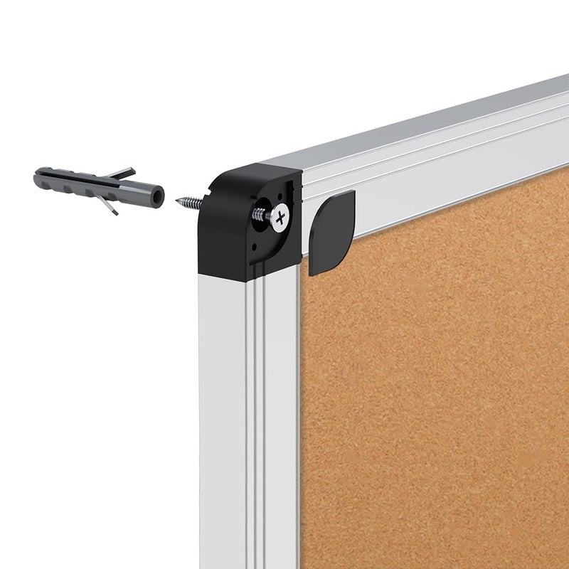 VIZ-PRO Cork Notice Board, 24 X 18 Inches, Silver Aluminium Frame - Image 4